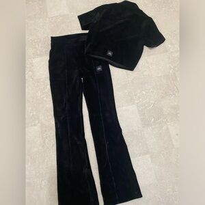 High waisted bootcut pant w/ matching crop top